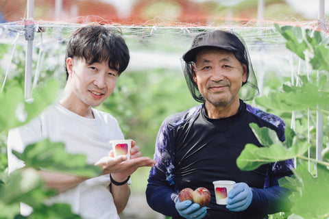 三朝ヨーグルトと梶谷ファーム。いちじく畑で
